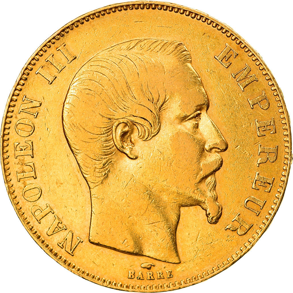 Moneta, Francia, Napoleon III, 50 Francs, 1857, Paris, BB, Oro, KM:785.1