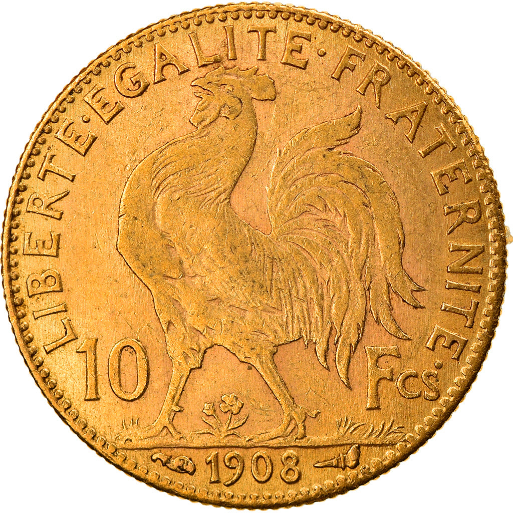 Coin, France, Marianne, 10 Francs, 1908, Paris, EF(40-45), Gold, KM:846