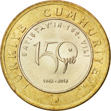 TURKEY, Lira, 2012, KM #1289, MS(63), Bi-Metallic, 26, 8.24