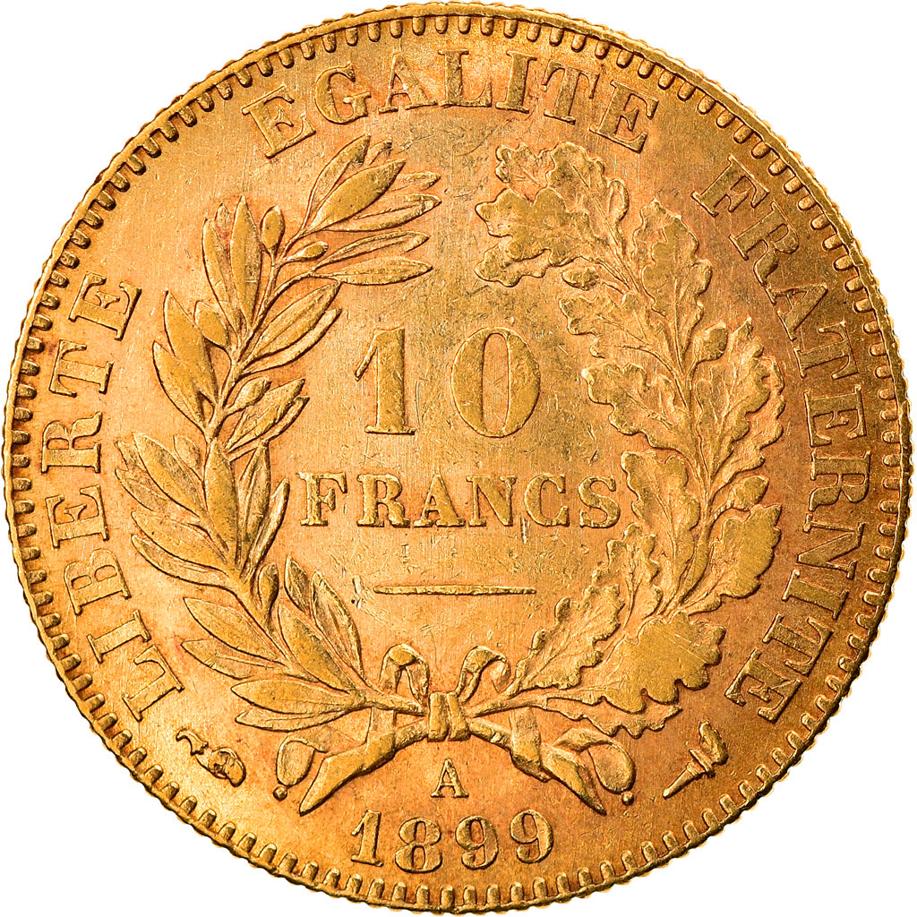 Moneta, Francia, Cérès, 10 Francs, 1899, Paris, BB+, Oro, KM:830, Gadoury:1016