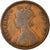Moneda, INDIA BRITÁNICA, Victoria, 1/2 Anna, 1862, Bombay, BC+, Cobre, KM:468