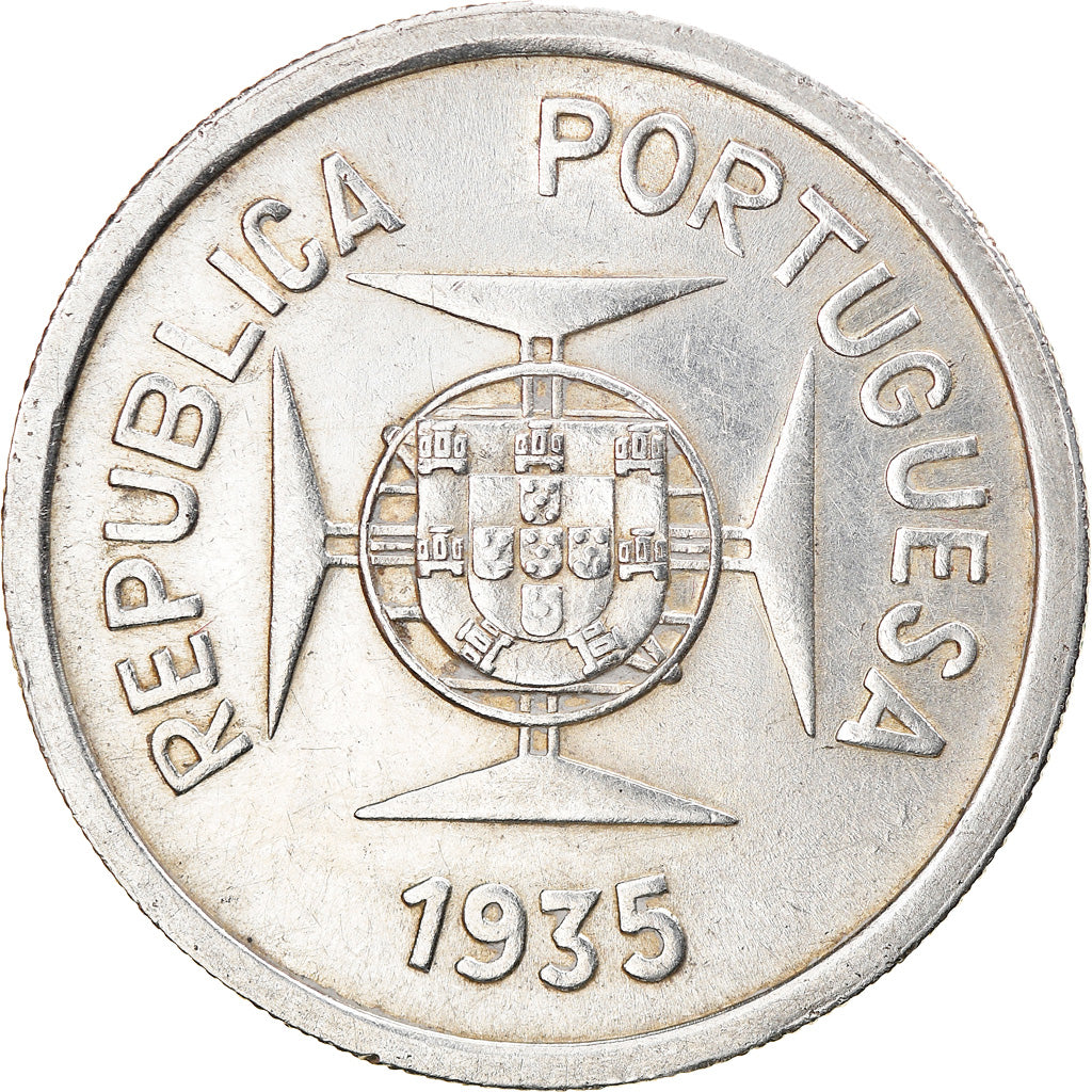 Coin, INDIA-PORTUGUESE, Rupia, 1935, AU(55-58), Silver, KM:22