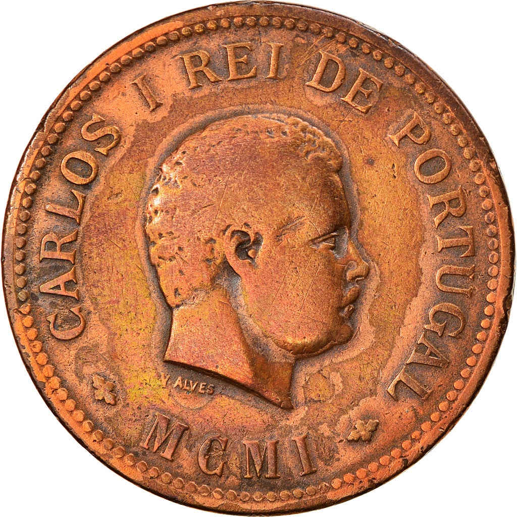 Moneda, INDIA PORTUGUESA, 1/2 Tanga, 30 Reis, 1901, BC+, Bronce, KM:16