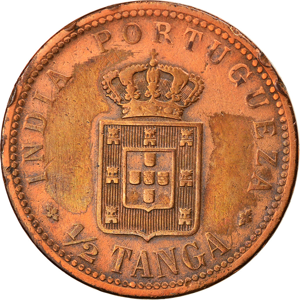 Moneda, INDIA PORTUGUESA, 1/2 Tanga, 30 Reis, 1901, BC+, Bronce, KM:16