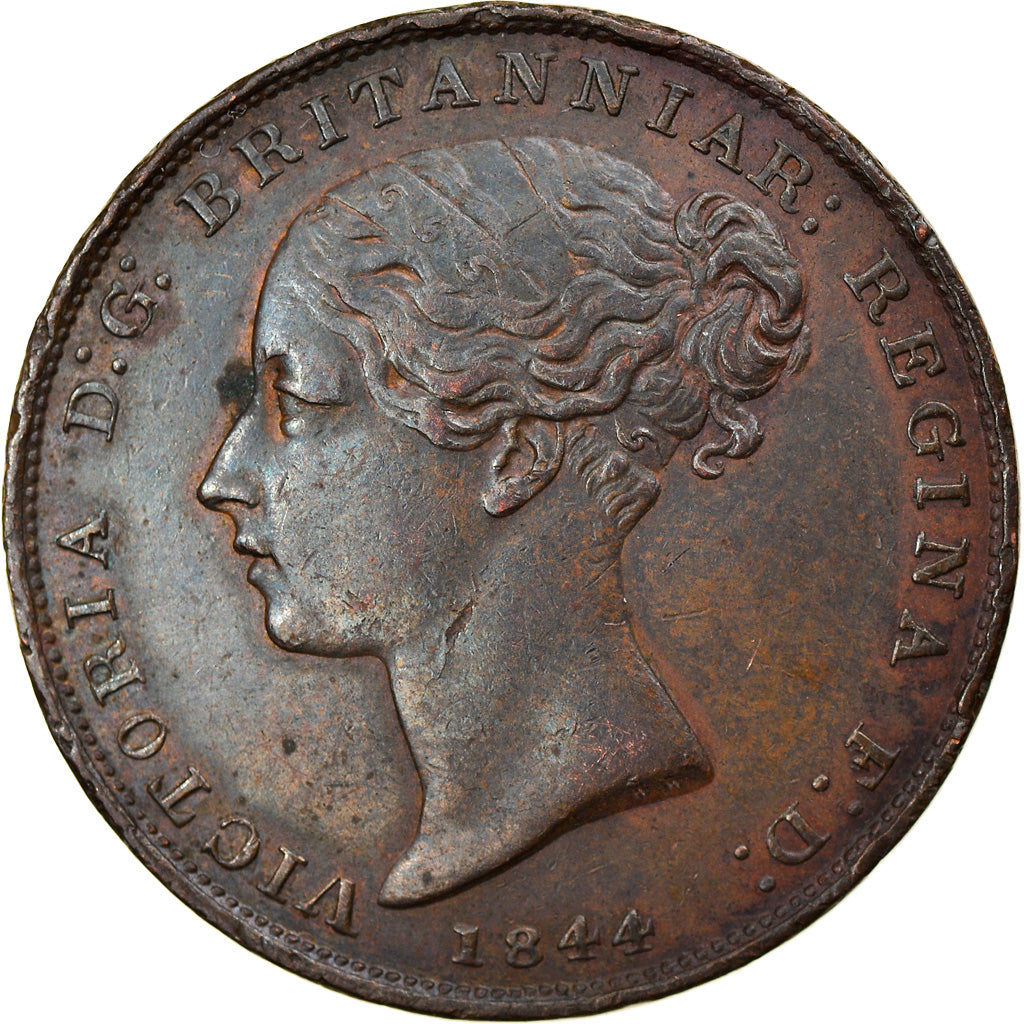 Coin, Jersey, Victoria, 1/26 Shilling, 1844, AU(50-53), Copper, KM:2
