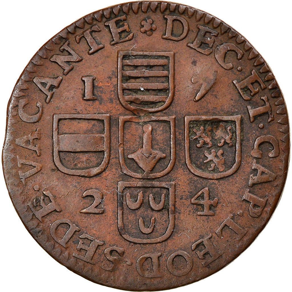 Coin, LIEGE, Liard, 1724, Liege, VF(30-35), Copper, KM:127