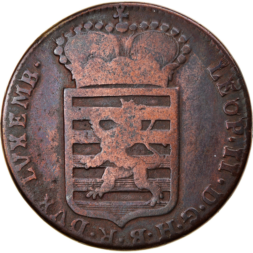 Coin, Luxembourg, Leopold II, Sol, 1790, Günzburg, VF(20-25), Copper, KM:15