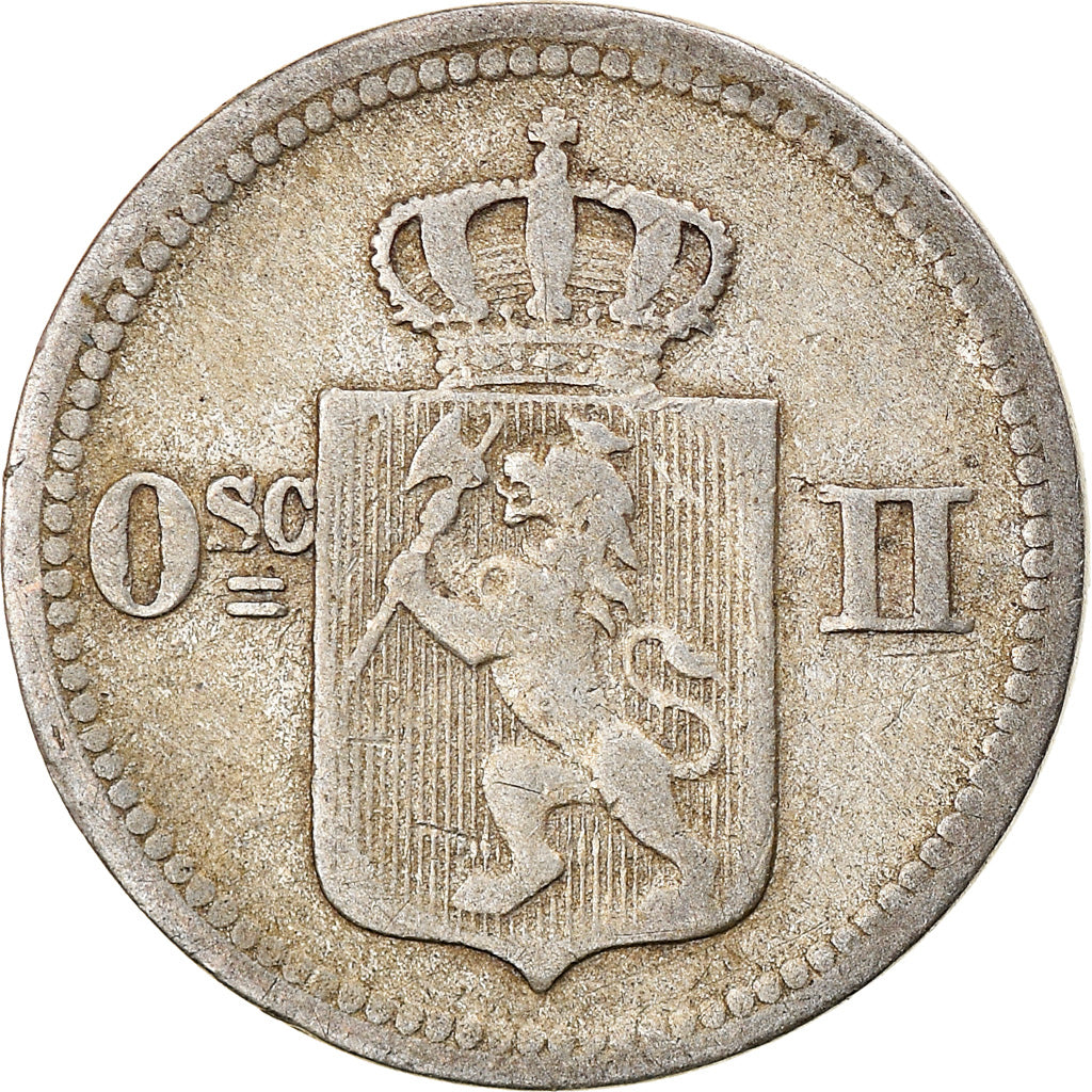 Moneta, Norvegia, 10 Öre, 1875, MB+, Argento, KM:345