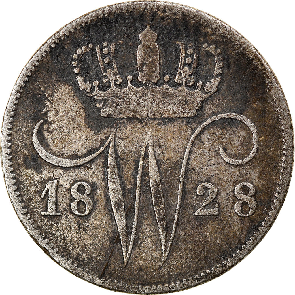 Moeda, Países Baixos, William I, 10 Cents, 1828, VF(20-25), Prata, KM:53