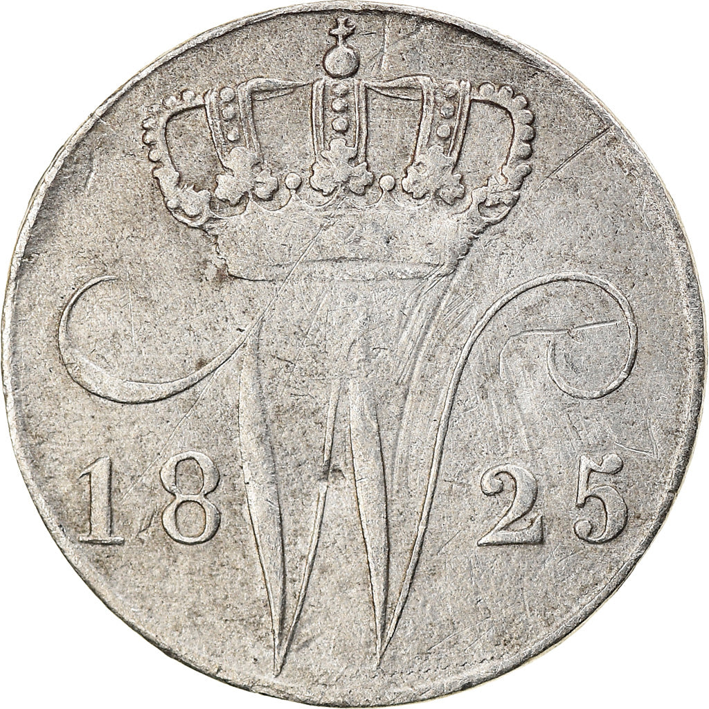 Coin, Netherlands, William I, 5 Cents, 1825, EF(40-45), Silver, KM:52