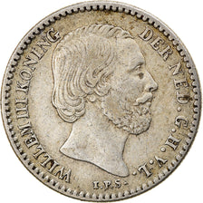 Coin, Netherlands, William III, 10 Cents, 1889, AU(50-53), Silver, KM:80