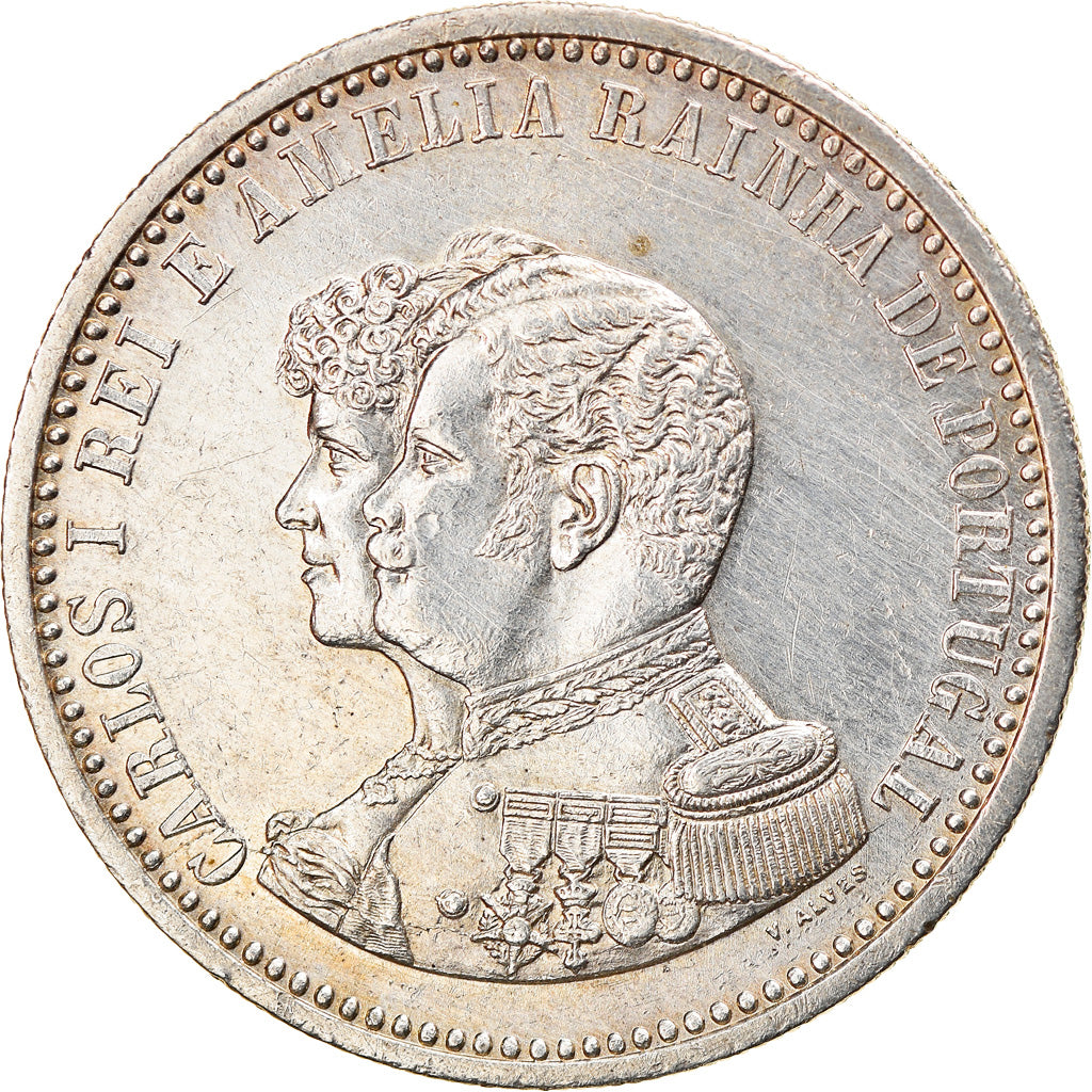 Coin, Portugal, Carlos I, 500 Reis, 1898, AU(55-58), Silver, KM:538