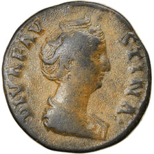 Moneda, Diva Faustina I, Sestercio, AD 146-161, Rome, BC+, Bronce, RIC:1116