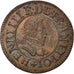 Moeda, França, Henri III, Denier Tournois, Paris, Stars, AU(50-53), Cobre