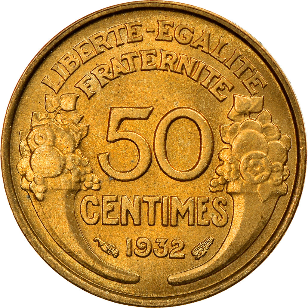 Münze, Frankreich, Morlon, 50 Centimes, 1932, 9 and 2 opened, UNZ+