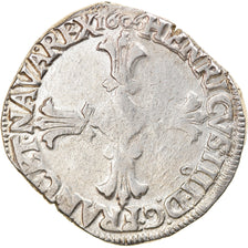 Monnaie, France, Henri III, 1/4 Ecu, 1606, Rennes, TB+, Argent, Sombart:4686