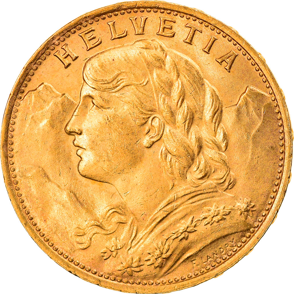 Moneda, Suiza, 20 Francs, 1922, Bern, EBC+, Oro, KM:35.1