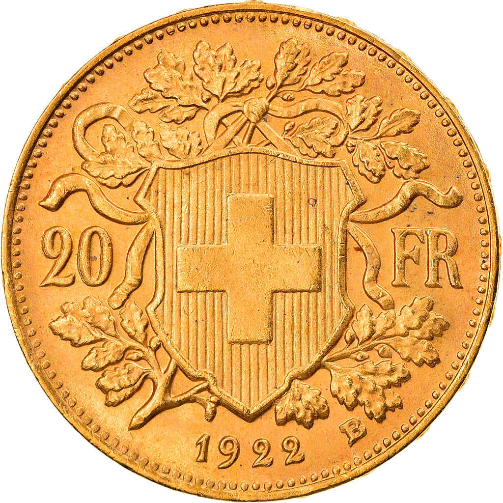 Moneda, Suiza, 20 Francs, 1922, Bern, EBC+, Oro, KM:35.1