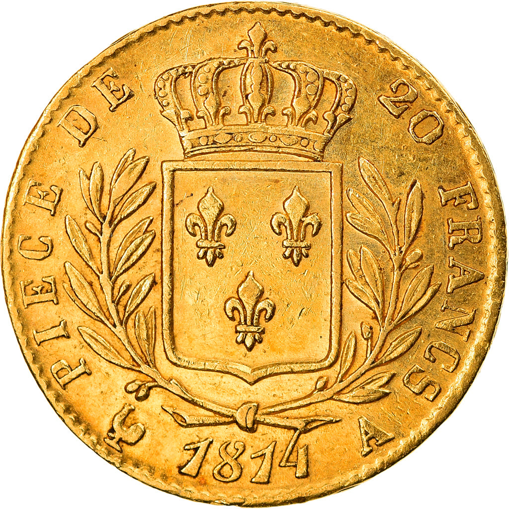 Monnaie, France, Louis XVIII, 20 Francs, 1814, Paris, TTB+, Or, Gadoury:1026