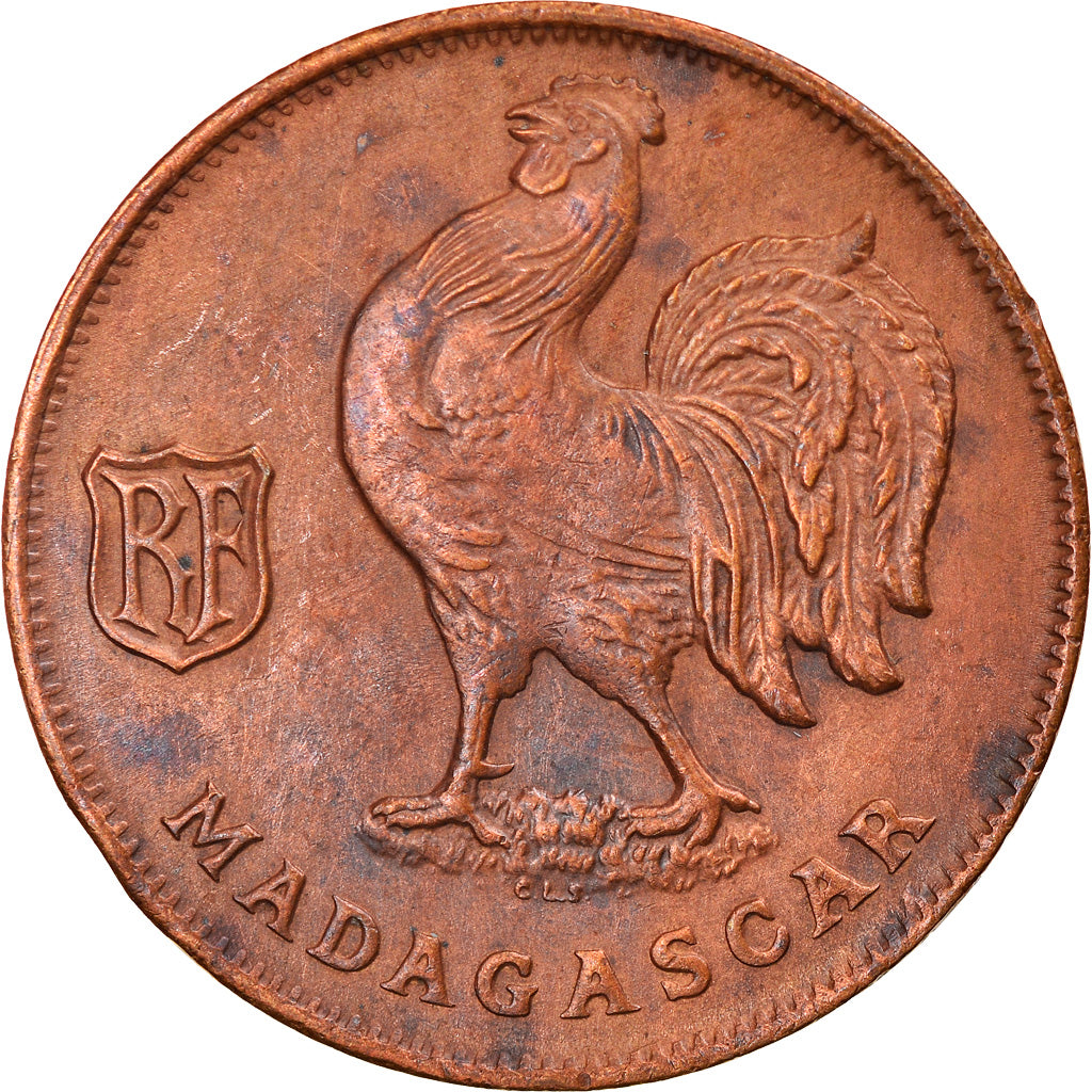 Moneta, Madagascar, Franc, 1943, Pretoria, BB+, Bronzo, KM:2