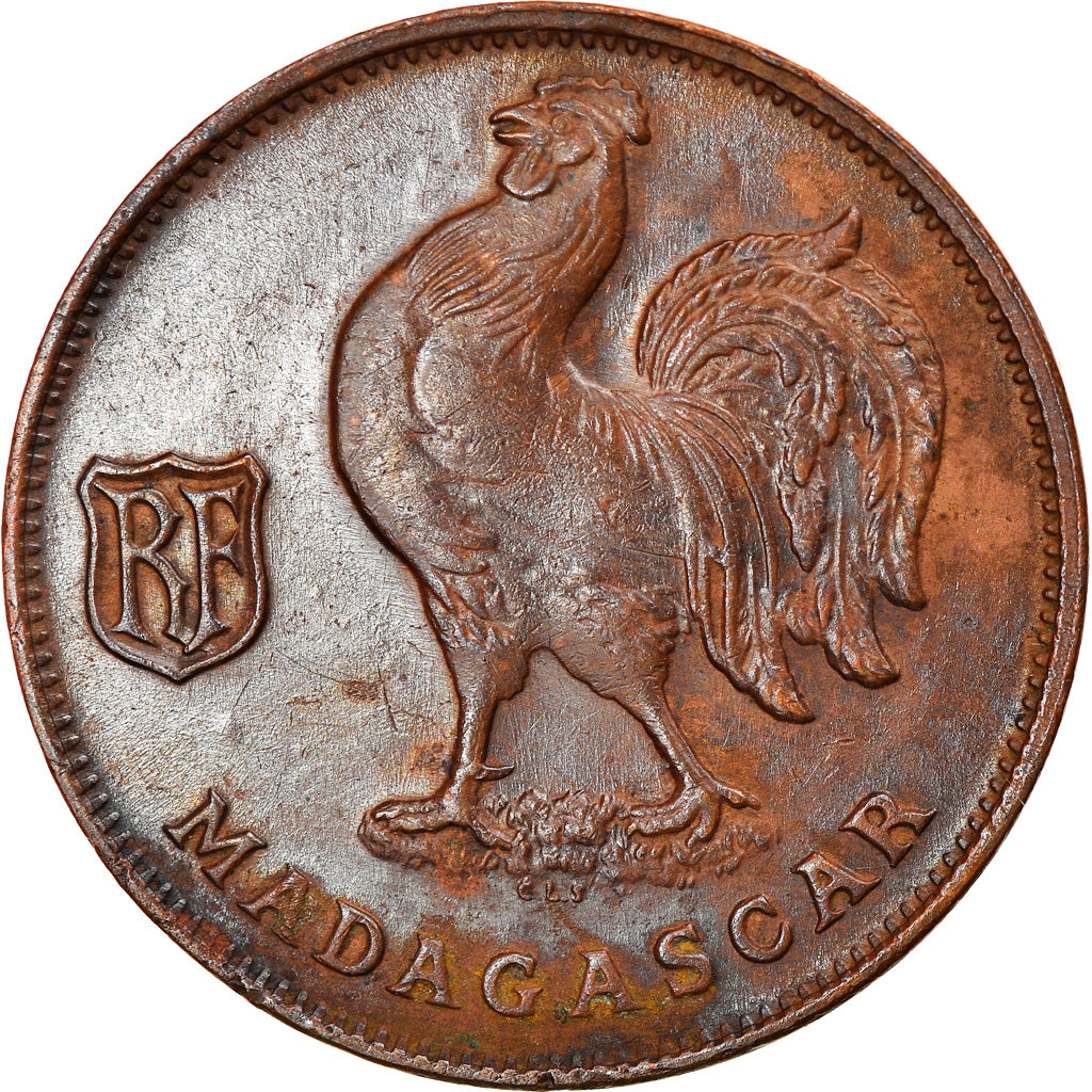 Coin, Madagascar, Franc, 1943, Pretoria, AU(50-53), Bronze, KM:2