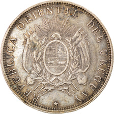 Coin, Uruguay, 50 Centesimos, 1894, Uruguay Mint, AU(50-53), Silver, KM:16