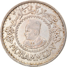 Coin, Morocco, Mohammed V, 500 Francs, 1956/AH1376, Paris, AU(50-53), Silver