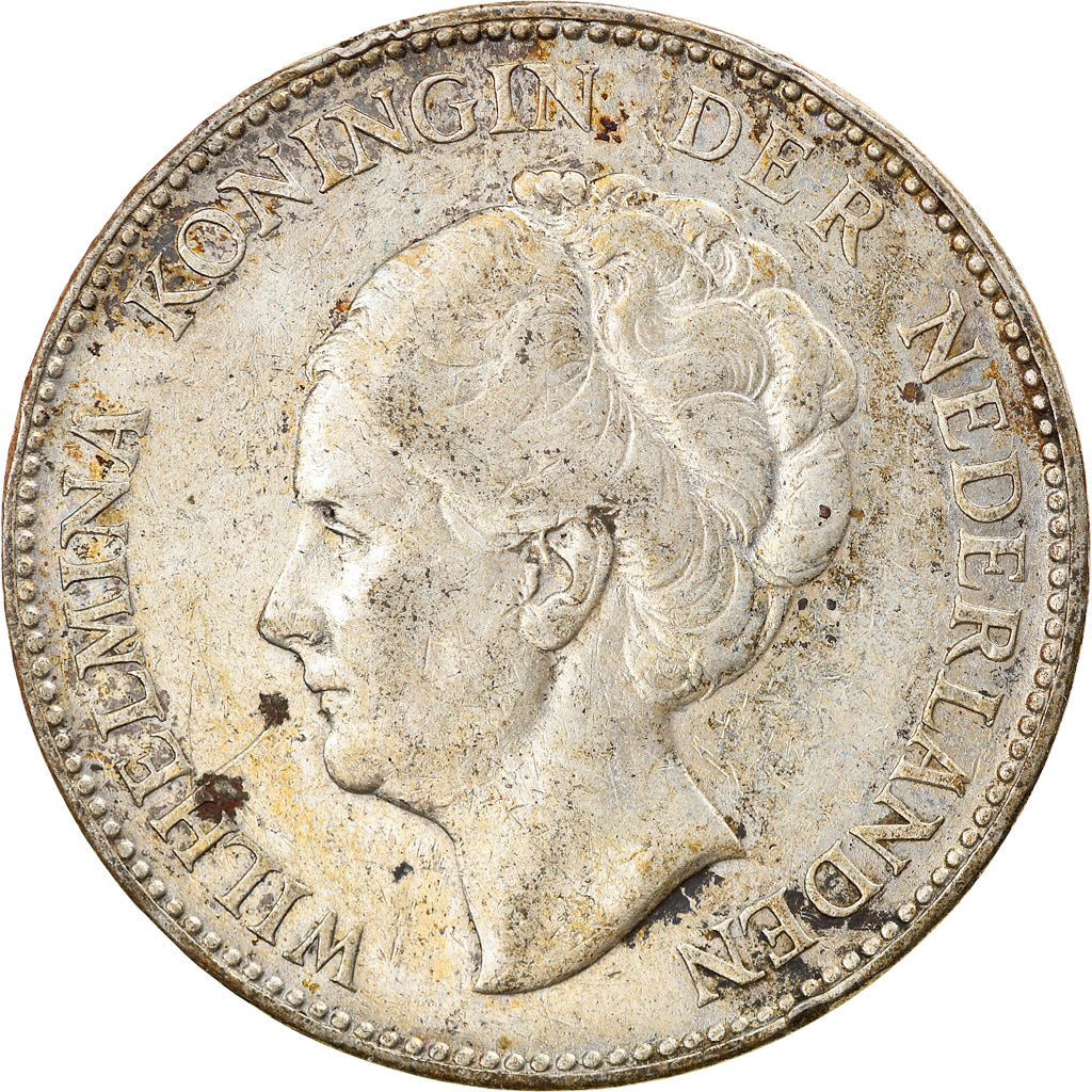 Coin, Netherlands, Wilhelmina I, Gulden, 1929, EF(40-45), Silver, KM:161.1