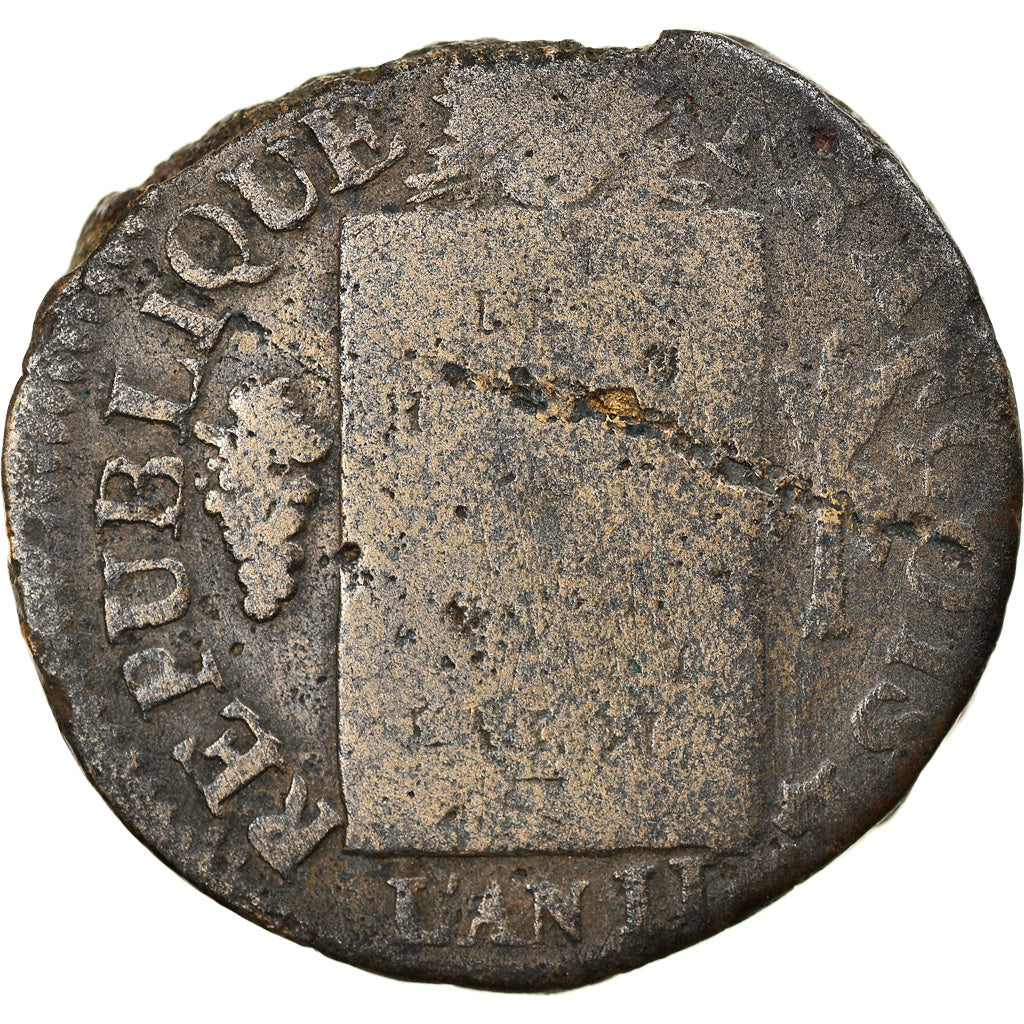 Coin, France, Sol aux balances françoise, Sol, 1793, Lille, F(12-15), Bronze