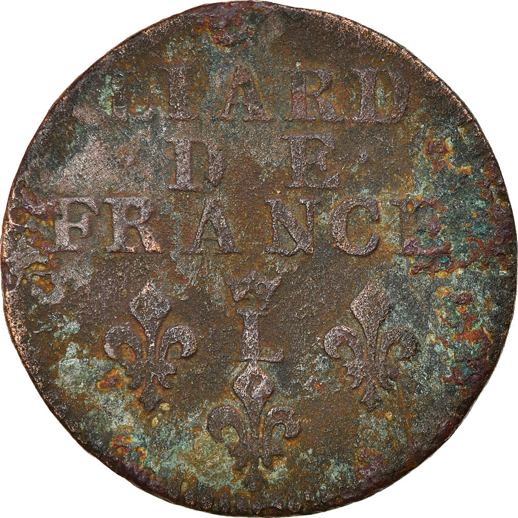 Monnaie, France, Louis XIV, Liard de France, 1693, Lille, TB, Cuivre