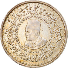 Coin, Morocco, Mohammed V, 500 Francs, 1956/AH1376, Paris, AU(55-58), Silver