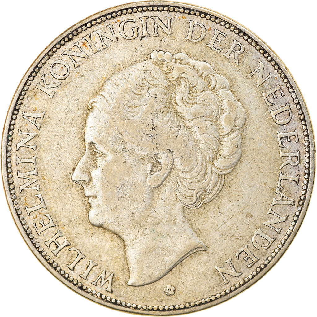 Coin, Netherlands, Wilhelmina I, 2-1/2 Gulden, 1930, EF(40-45), Silver, KM:165