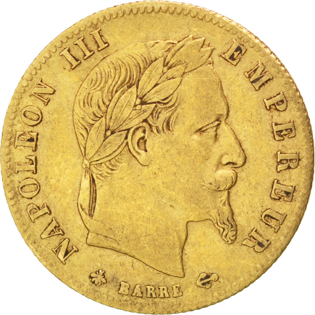 FRANCE, Napoléon III, 5 Francs, 1863, Paris, KM #803.1, EF(40-45), Gold, Gadoury