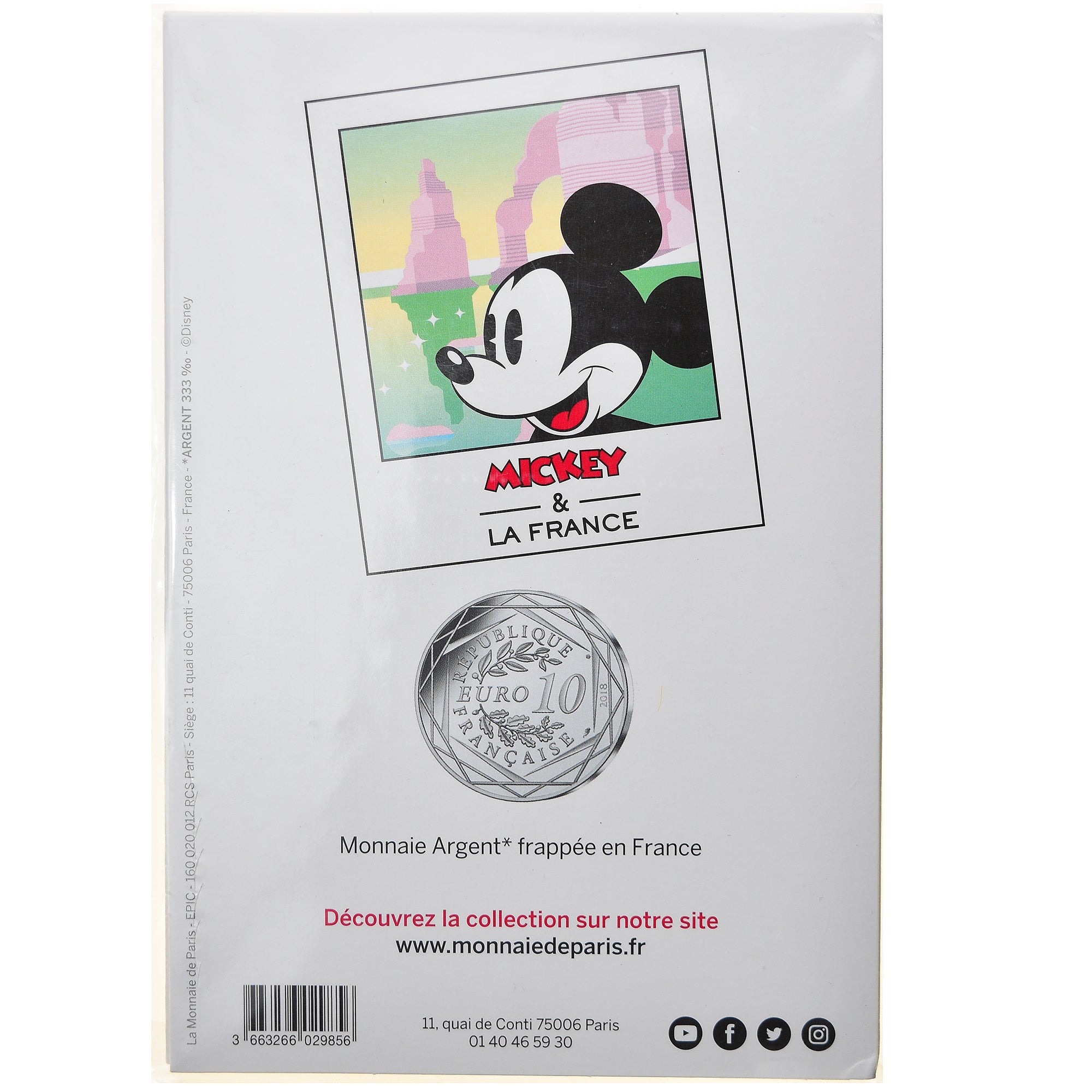 France, Monnaie de Paris, 10 Euro, Mickey (Falaise d'Étretat), 2018, Paris