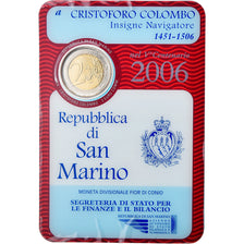 San Marino, 2 Euro, Christophe Colomb, 2006, Rome, MS(65-70), Bi-Metallic
