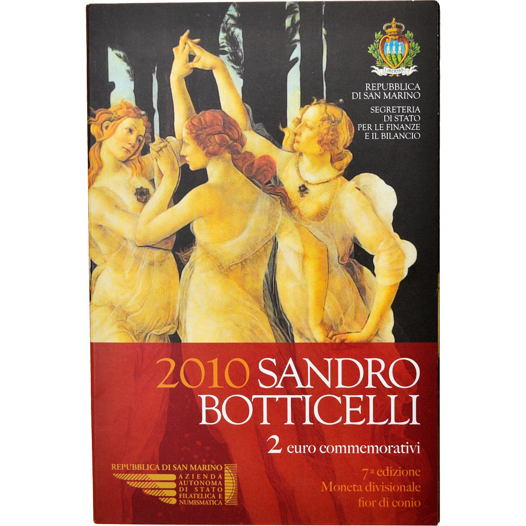 San Marino, 2 Euro, Sandro Botticelli, 2010, Rome, MS(65-70), Bi-Metallic