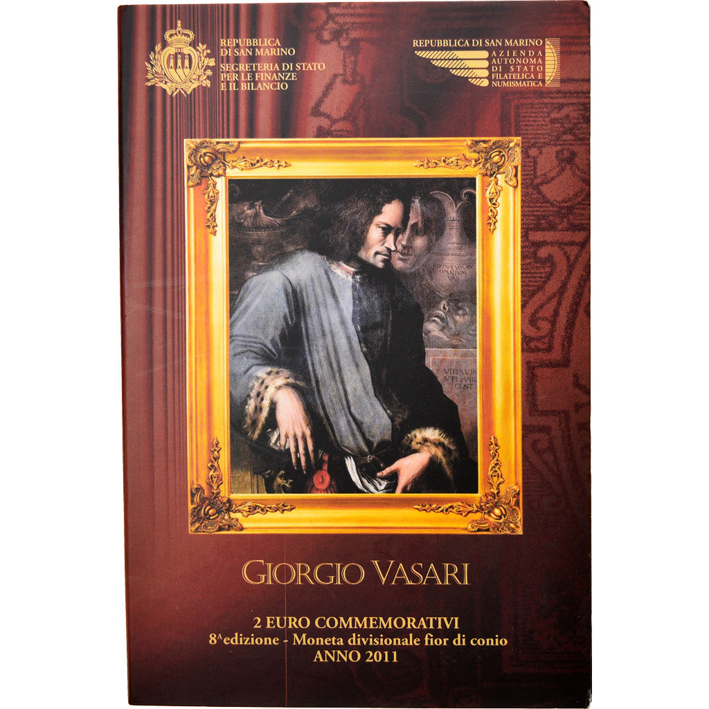 San Marino, 2 Euro, Giorgio Vasari, 2011, Rome, MS(65-70), Bi-Metallic
