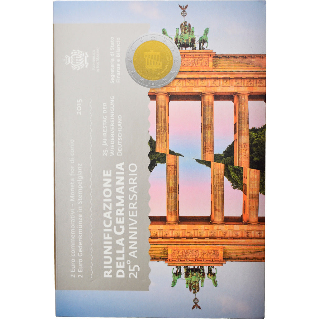 San Marino, 2 Euro, 25 ans de la Réunification Allemande, 2015, Rome, FDC