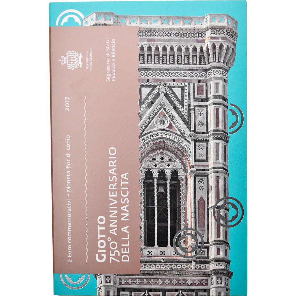 San Marino, 2 Euro, Giotto 1267-2017, 2017, Rome, MS(65-70), Bi-Metallic