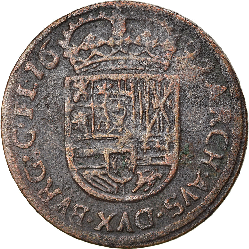 Münze, Spanische Niederlande, Flanders, Liard, 12 Mites, 1692, Bruges, S+