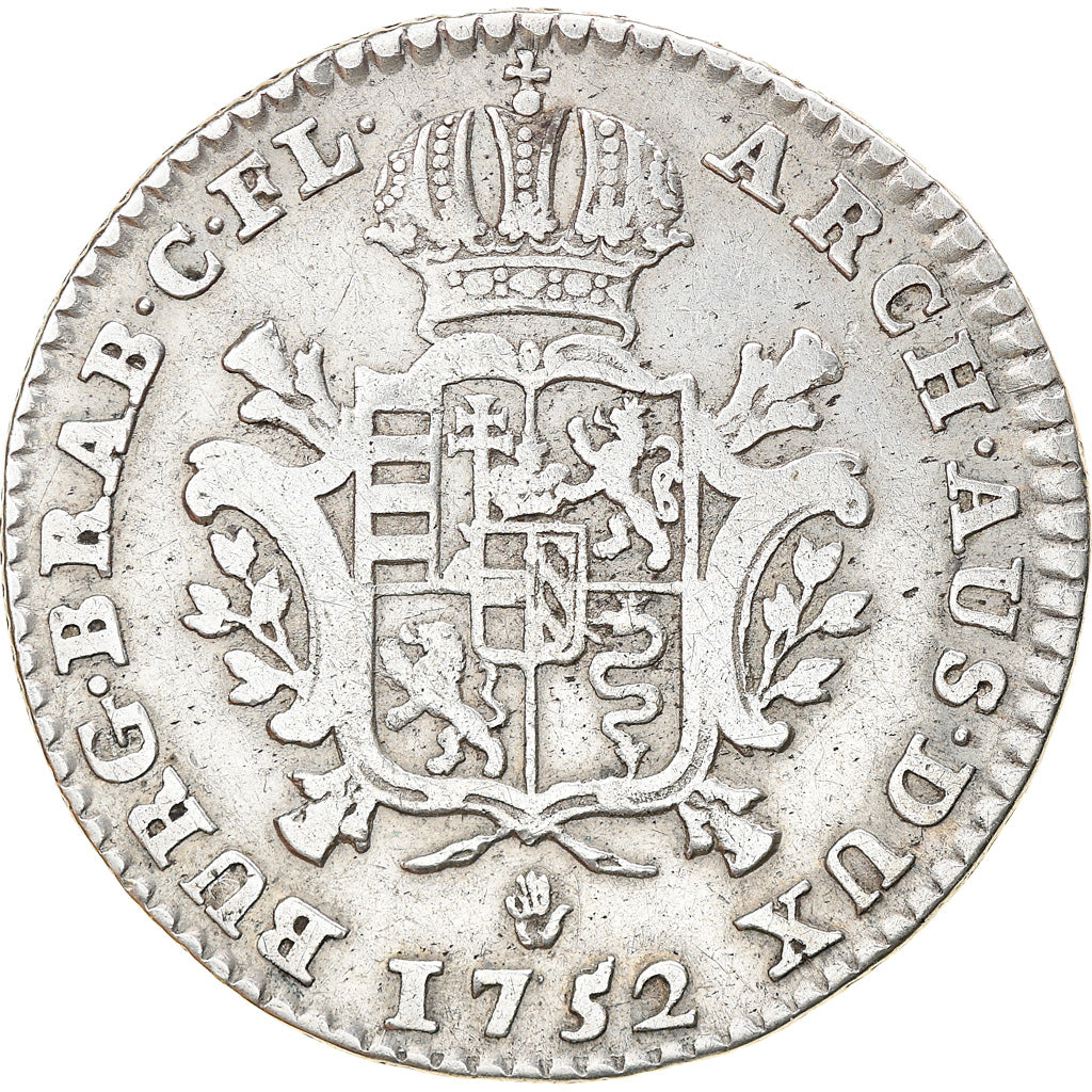 Coin, AUSTRIAN NETHERLANDS, Maria Theresa, 1/4 Ducaton, 1752, Anvers, VF(20-25)
