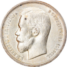 Moeda, Rússia, Nicholas II, 50 Kopeks, 1913, St. Petersburg, MS(60-62), Prata