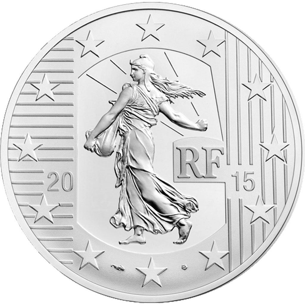 France, 10 Euro, 2015, MS(65-70), Silver, 22.20