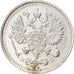 Coin, Russia, Nicholas II, 10 Kopeks, 1915, Petrograd, MS(63), Silver, KM:20a.3