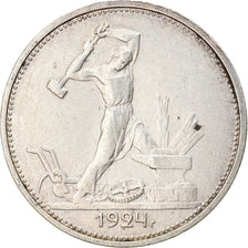 Coin, Russia, 50 Kopeks, 1924, EF(40-45), Silver, KM:89.1