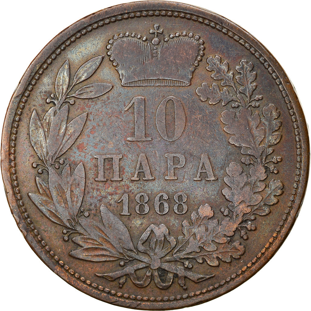 Coin, Serbia, Obrenovich Michael III, 10 Para, 1868, EF(40-45), Bronze, KM:3