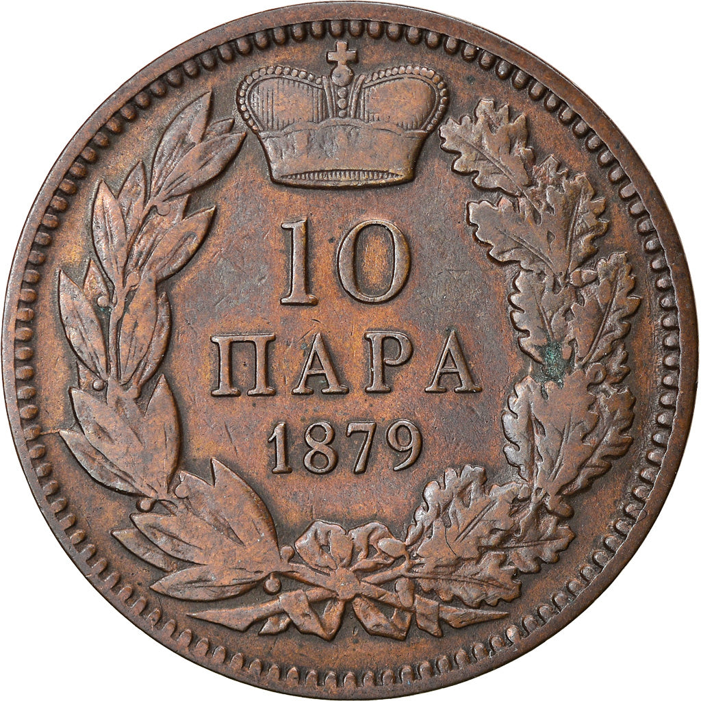 Coin, Serbia, Milan I, 10 Para, 1879, EF(40-45), Bronze, KM:8