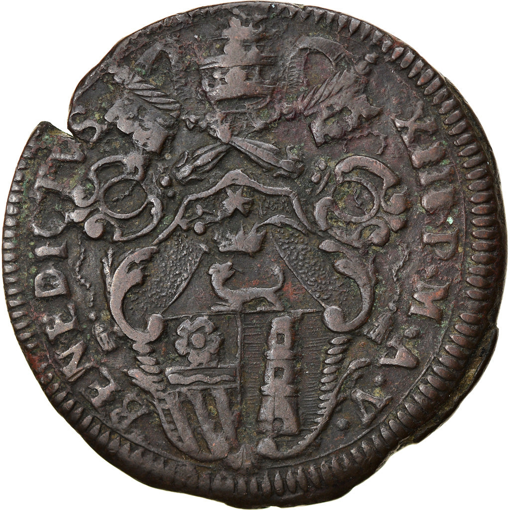 Coin, ITALIAN STATES, PAPAL STATES-GUBBIO, Benedict XIII, Baiocco, 1729