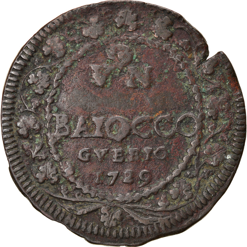 Coin, ITALIAN STATES, PAPAL STATES-GUBBIO, Benedict XIII, Baiocco, 1729