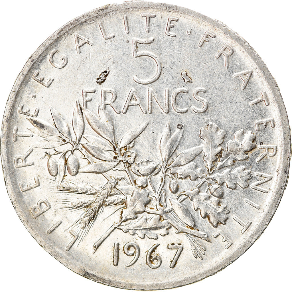 Coin, France, Semeuse, 5 Francs, 1967, Paris, AU(50-53), Silver, KM:926